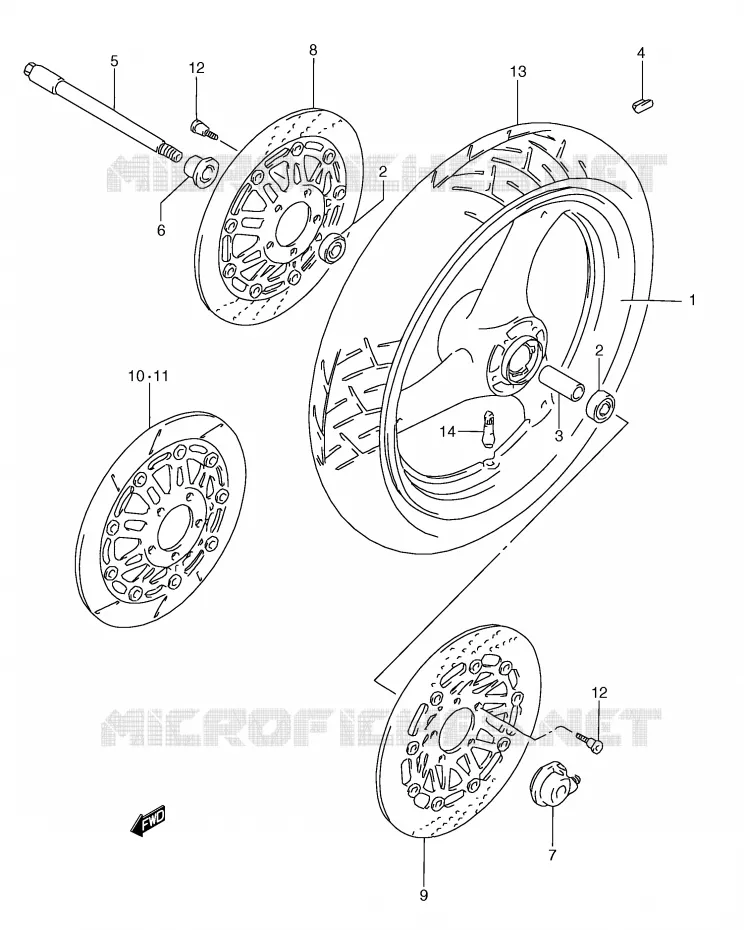 ROUE AVANT Suzuki MOTO 250 RG 1996  RGV250T(E24)
