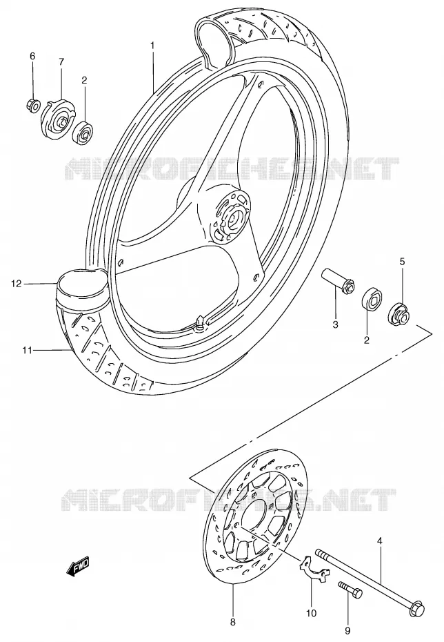ROUE AVANT Suzuki MOTO 50 RG 1994  RG50R(E6)