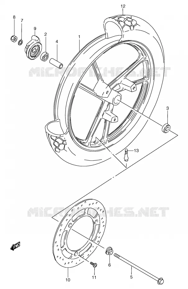ROUE AVANT Suzuki MOTO 80 RG 1991  RG80M(E4)