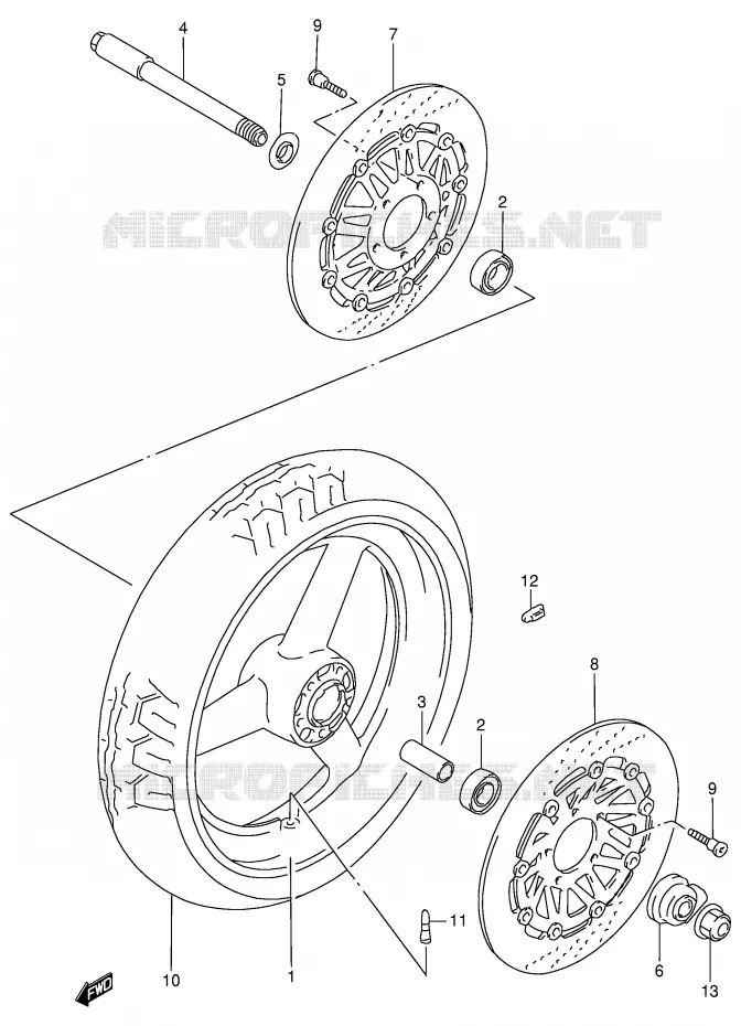 ROUE AVANT Suzuki MOTO 900 RF 1997  RF900RV(E2)