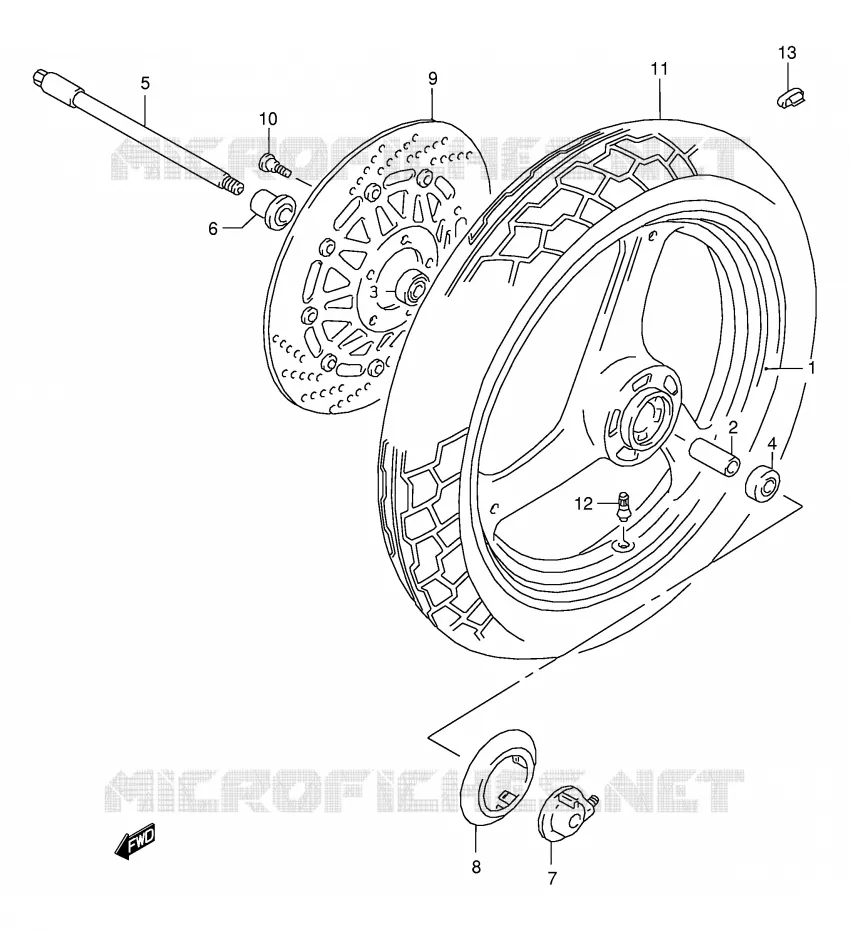 ROUE AVANT (VOIR NOTE) Suzuki MOTO 125 RG 1992  RG125FUN(E18)