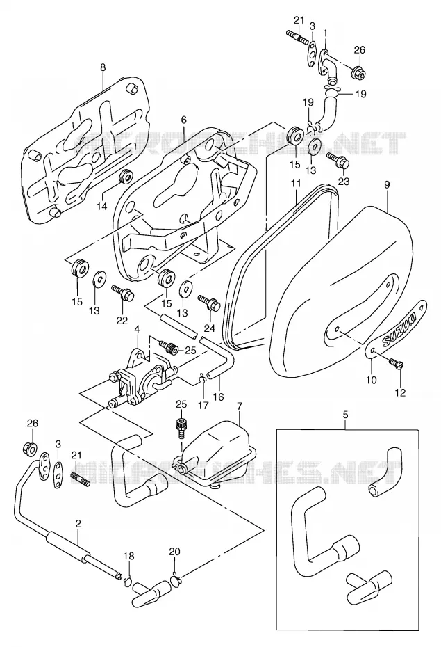 SYSTEME RECYCLAGE GAZ ECHAPPEMENT (E18) Suzuki MOTO 800 MARAUDER 2003  VZ800K3(E2)