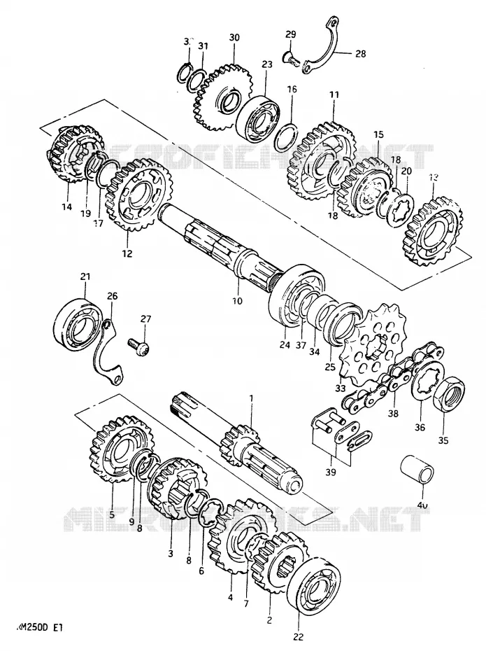 TRANSMISSION MODELE D Suzuki MOTO 250 RM 1983  RM250D(Z/D)