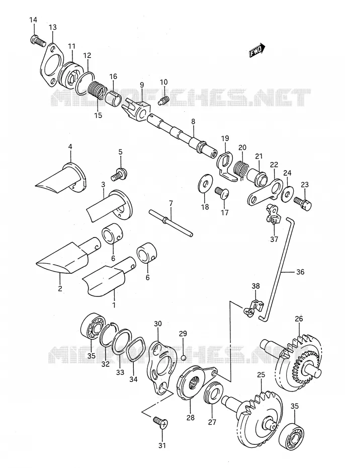 VALVE D'ECHAPPEMENT Suzuki MOTO 250 RM 1992  RM250N(E28)