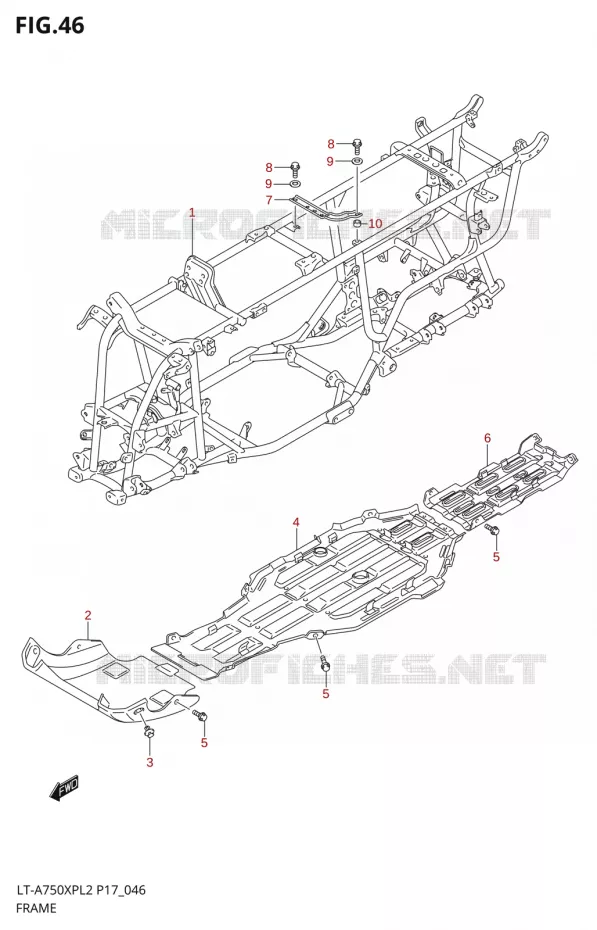 CADRE Suzuki QUAD 750 KINGQUAD 2012  LT-A750XP L2/LT-A750XPZ L2 (P17,P24)