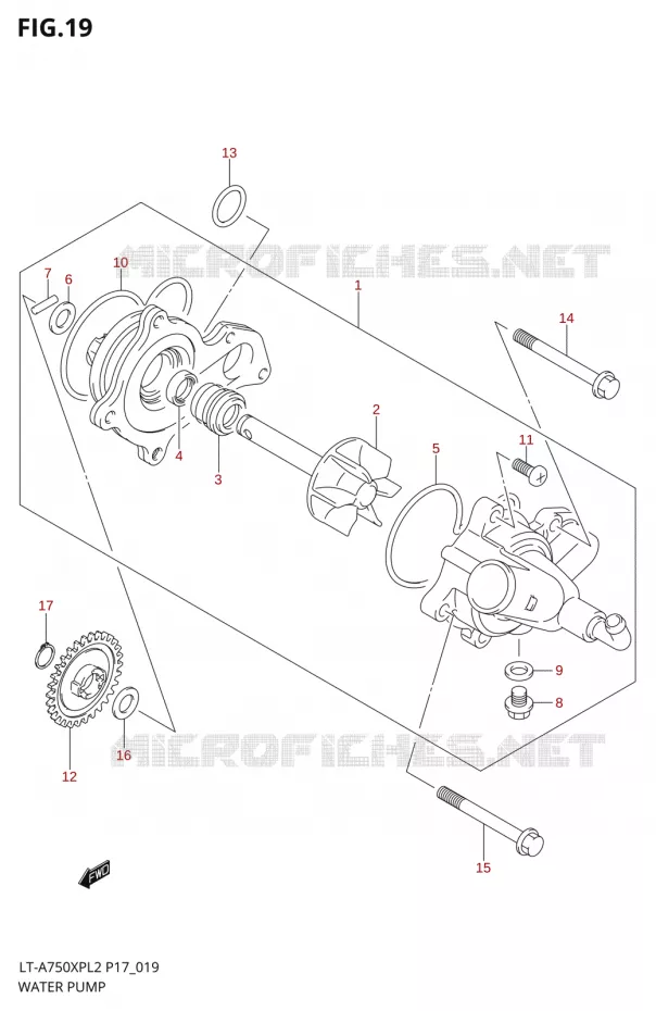 POMPE A EAU Suzuki QUAD 750 KINGQUAD 2012  LT-A750XP L2/LT-A750XPZ L2 (P17,P24)