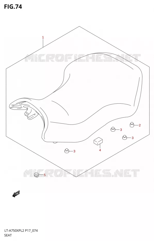 SELLE (LT-A750XPZL2 P17) Suzuki QUAD 750 KINGQUAD 2012  LT-A750XP L2/LT-A750XPZ L2 (P17,P24)