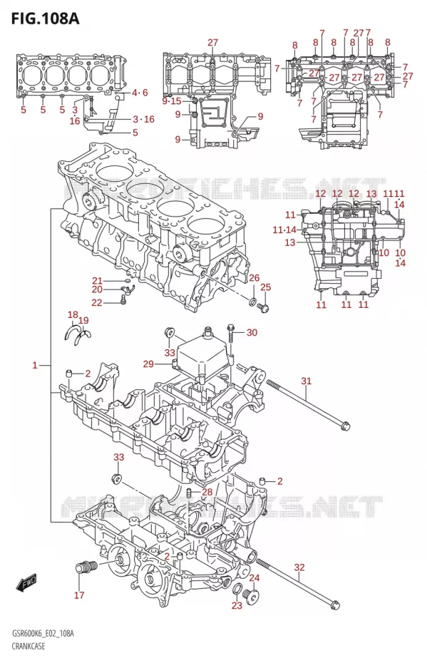 CARTERS MOTEUR Suzuki MOTO 600 GSR 2006  GSR600K6(E19)