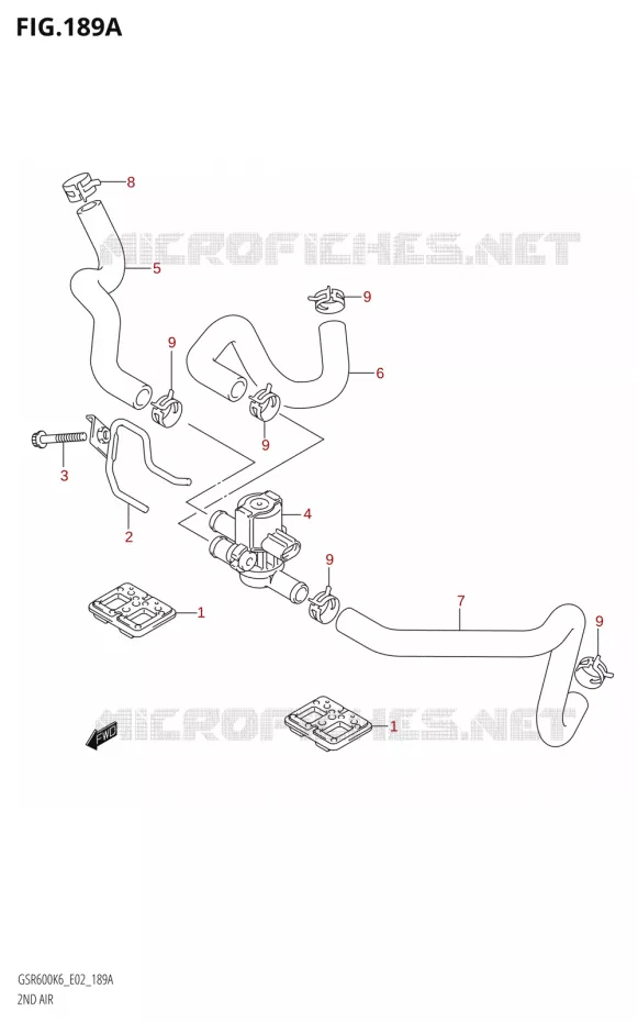 SYSTEME RECYCLAGE GAZ ECHAPPEMENT Suzuki MOTO 600 GSR 2006  GSR600UK6(E19)