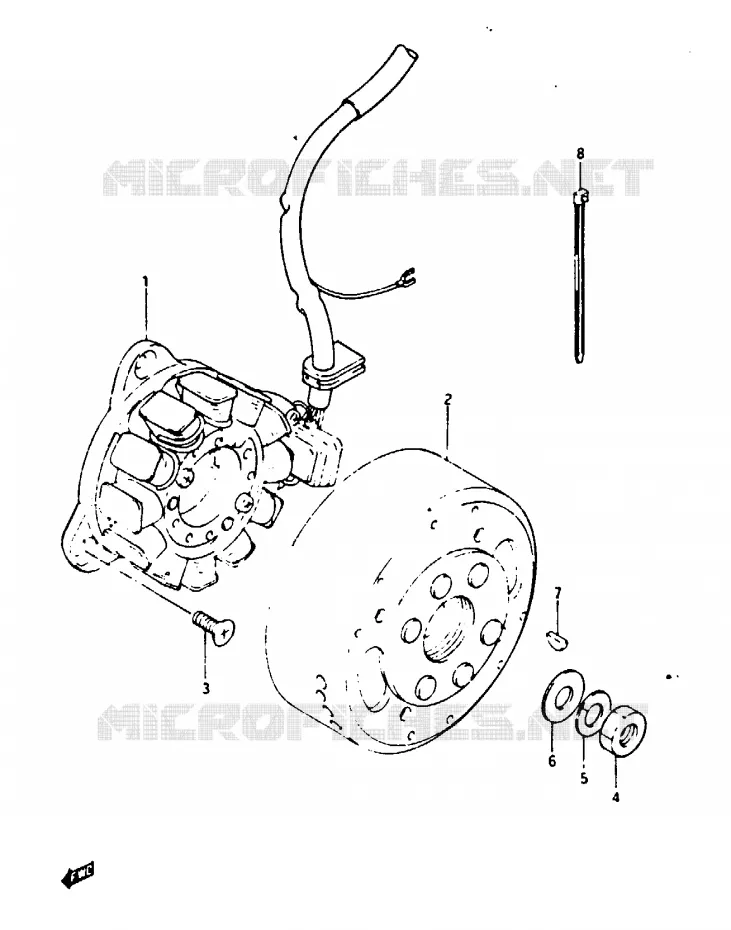 ALLUMAGE ROTOR - STATOR Suzuki MOTO 125 TS-X 1986  TS125XUG(E/F/G)