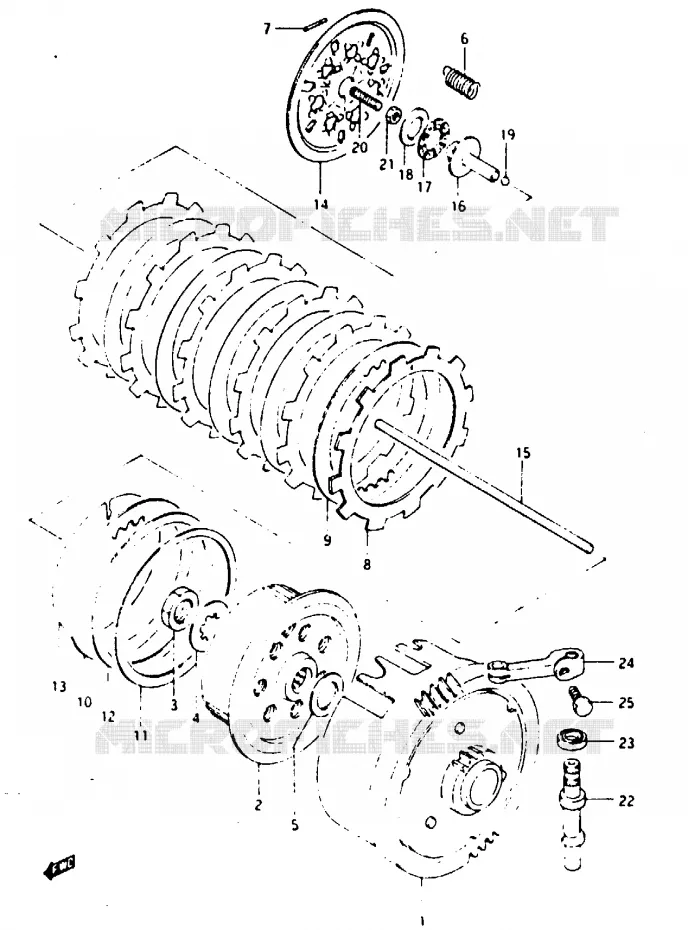 EMBRAYAGE Suzuki MOTO 125 TS-X 1986  TS125XG(E/F/G)