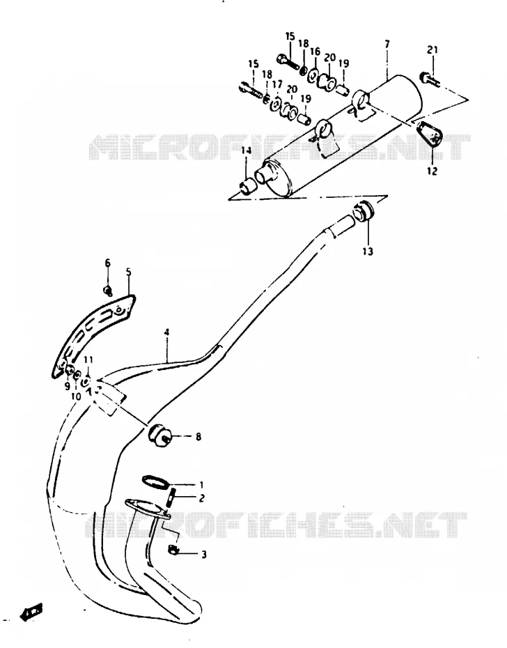 SILENCIEUX Suzuki MOTO 125 TS-X 1986  TS125XUG(E/F/G)