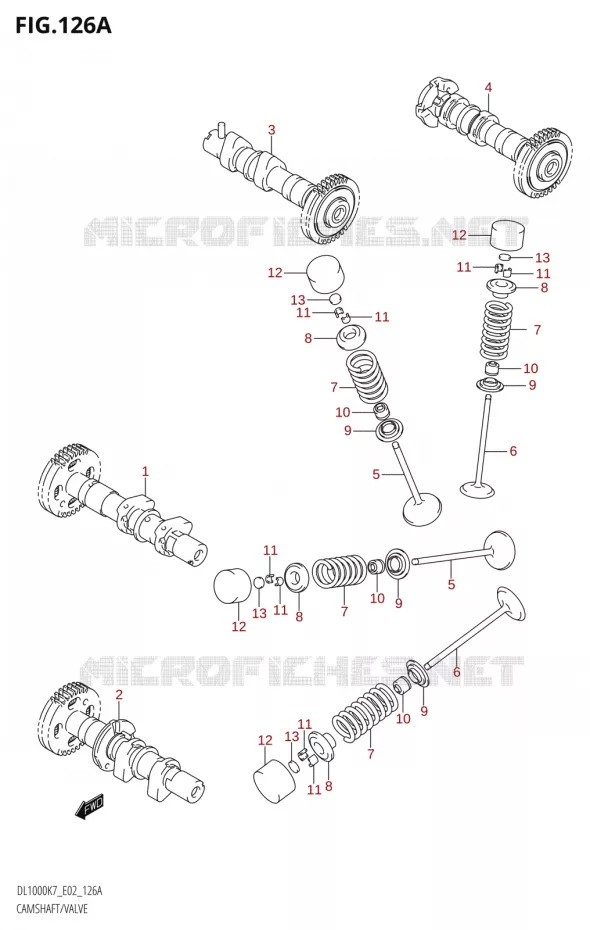 ARBRE A CAMES - SOUPAPES Suzuki MOTO 1000 V-STROM 2008  DL1000 K8 (E02,E19,E24)