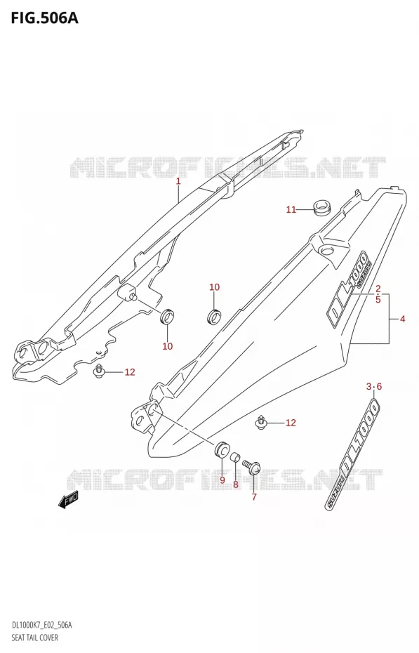 CARENAGE ARRIERE - CAPOT DE SELLE Suzuki MOTO 1000 V-STROM 2009  DL1000K9(E2)