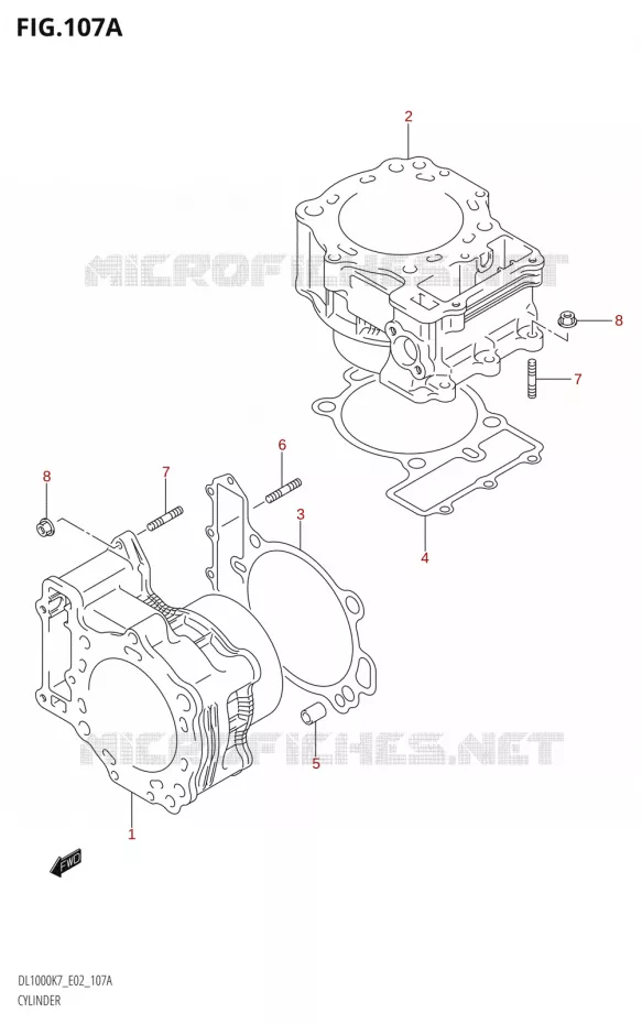 CYLINDRE Suzuki MOTO 1000 V-STROM 2007  DL1000K7(E2)