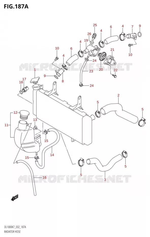 DURITES DE RADIATEUR - VASE D'EXPANSION Suzuki MOTO 1000 V-STROM 2009  DL1000 K9 (E02,E19,E24)