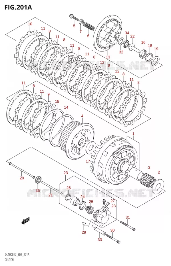 EMBRAYAGE Suzuki MOTO 1000 V-STROM 2007  DL1000K7(E2)