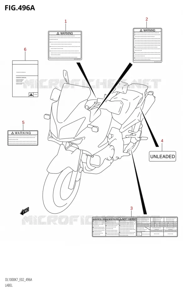 ETIQUETTE Suzuki MOTO 1000 V-STROM 2009  DL1000K9(E2)