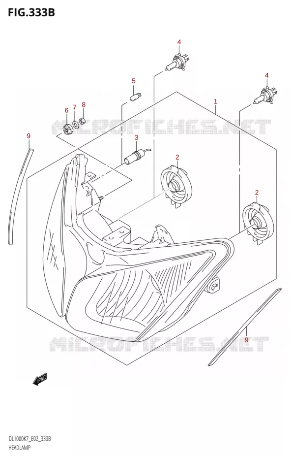 PHAREMP (E19,P37) Suzuki MOTO 1000 V-STROM 2009  DL1000K9(E2)