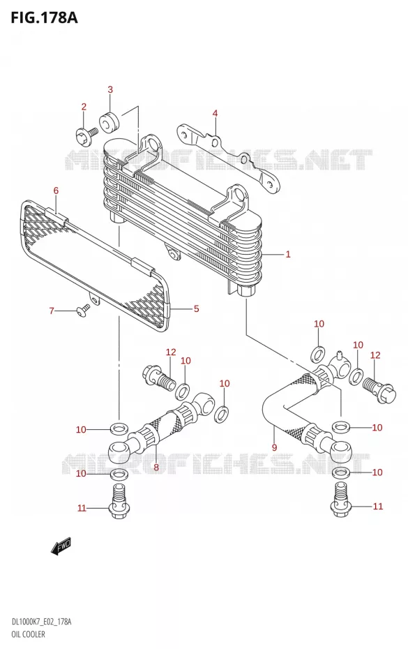RADIATEUR D'HUILE Suzuki MOTO 1000 V-STROM 2008  DL1000 K8 (E02,E19,E24)
