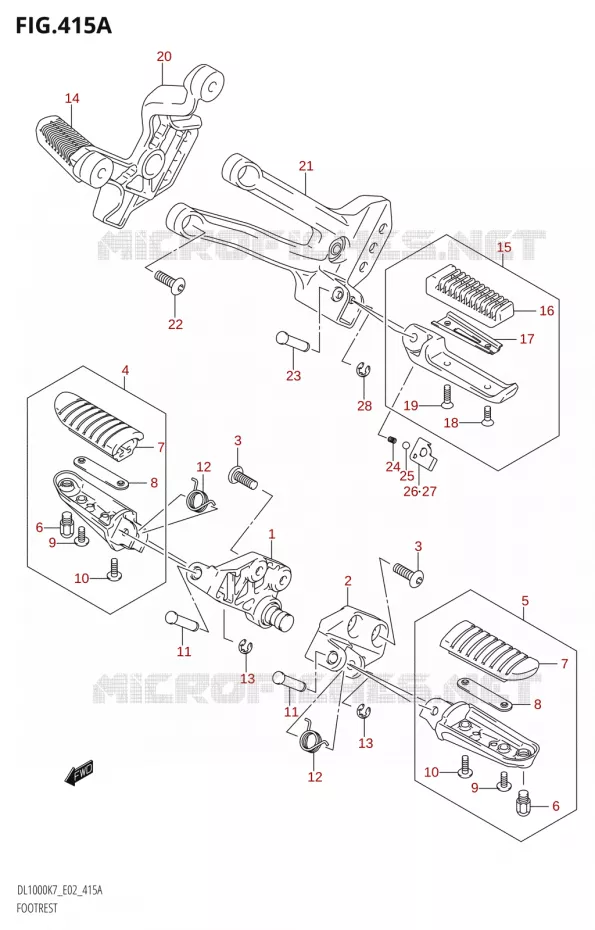 REPOSE PIEDS Suzuki MOTO 1000 V-STROM 2009  DL1000 K9 (E02,E19,E24)