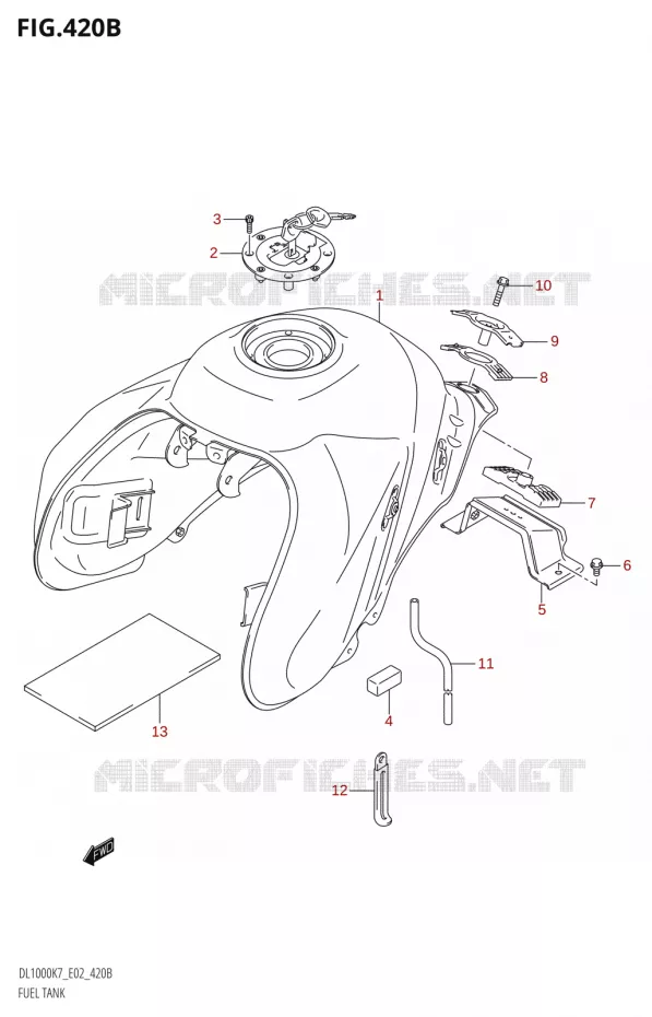 RESERVOIR D'ESSENCE Suzuki MOTO 1000 V-STROM 2007  DL1000K7(E2)