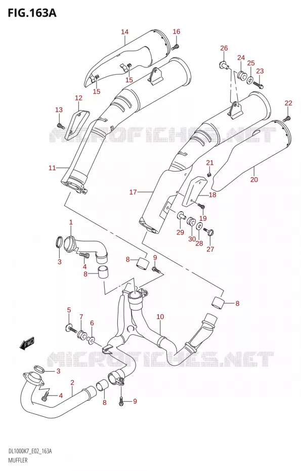 SILENCIEUX Suzuki MOTO 1000 V-STROM 2007  DL1000K7(E2)