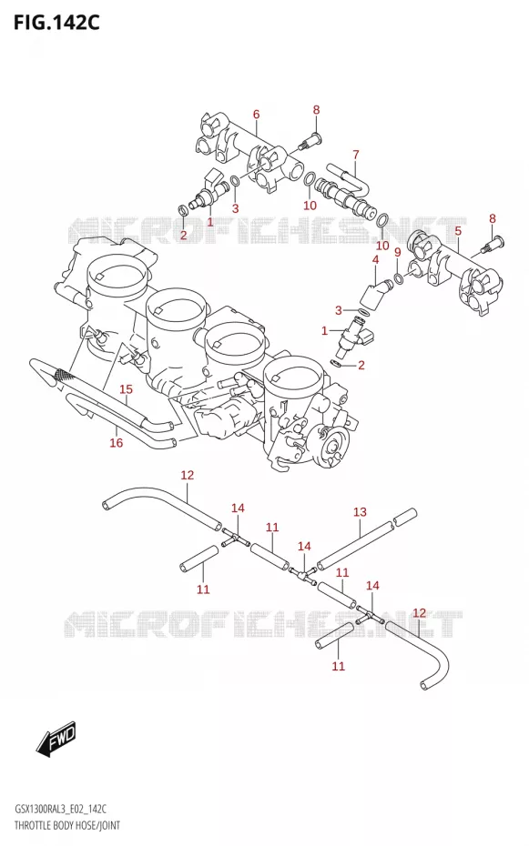 SYSTÈME D'INJECTION​ JOINT (GSX1300RAUF:L3:E19) Suzuki MOTO 1300 HAYABUSA 2013  GSX1300RA L3 (E19)