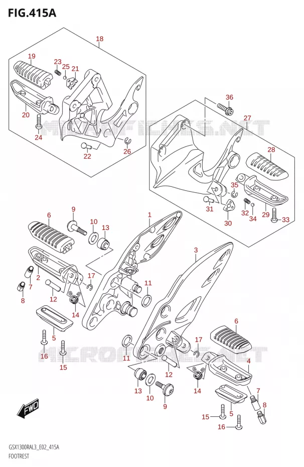 REPOSE PIEDS Suzuki MOTO 1300 HAYABUSA 2013  GSX1300RA L3 (E02)