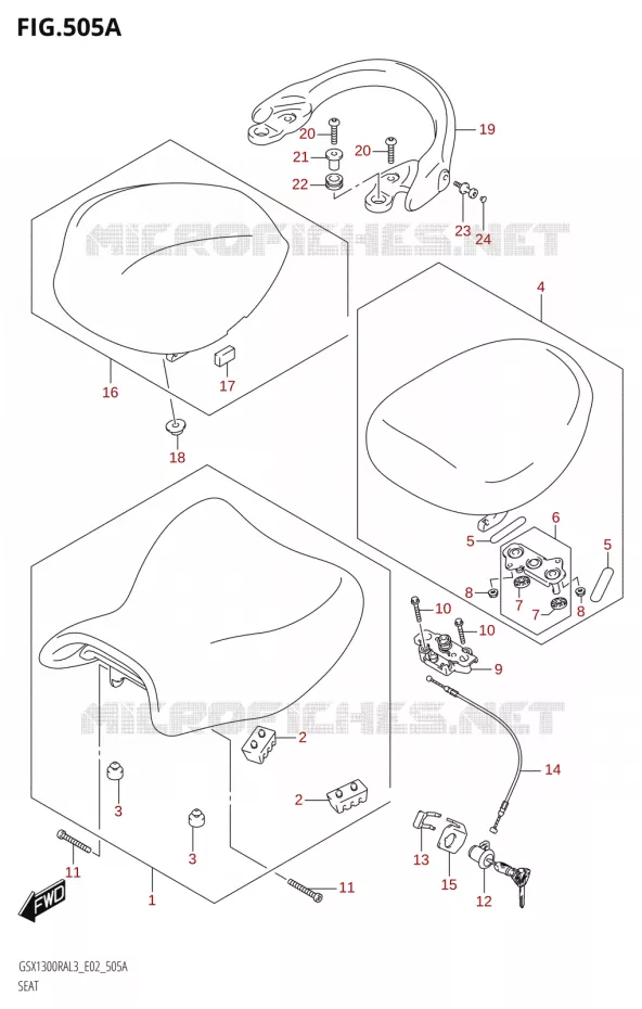 SELLE Suzuki MOTO 1300 HAYABUSA 2013  GSX1300RA L3 (E19)