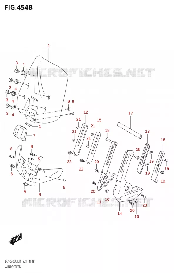 PARE-BRISE (DL1050UQ,DL1050WQ) Suzuki MOTO 1050 V-STROM 2021  DL1050UC  M1