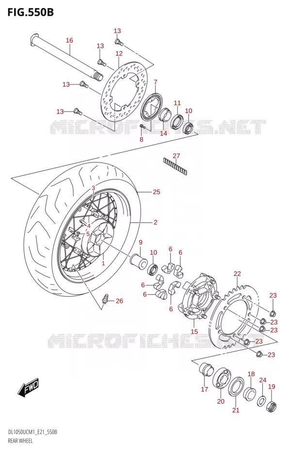 ROUE ARRIEREL1050UC,DL1050WC) Suzuki MOTO 1050 V-STROM 2021  DL1050UC  M1