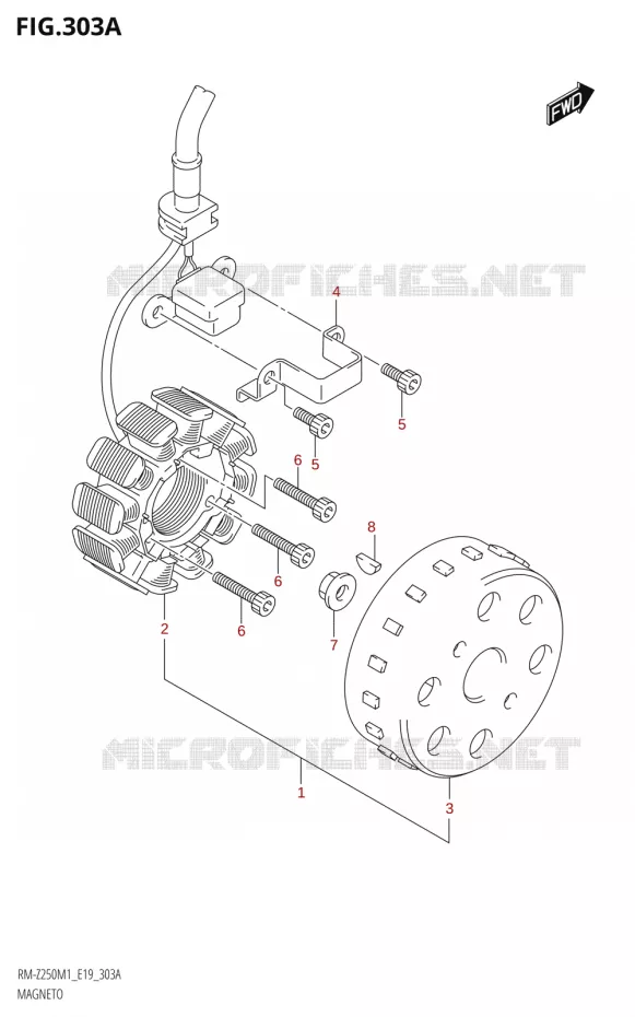 ALLUMAGE ROTOR - STATOR Suzuki MOTO 250 RM-Z 2021  RM-Z250 M1 (E19)