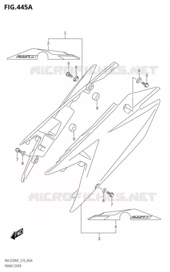 CARENAGES ARRIERE Suzuki MOTO 250 RM-Z 2021  RM-Z250 M1 (E19)