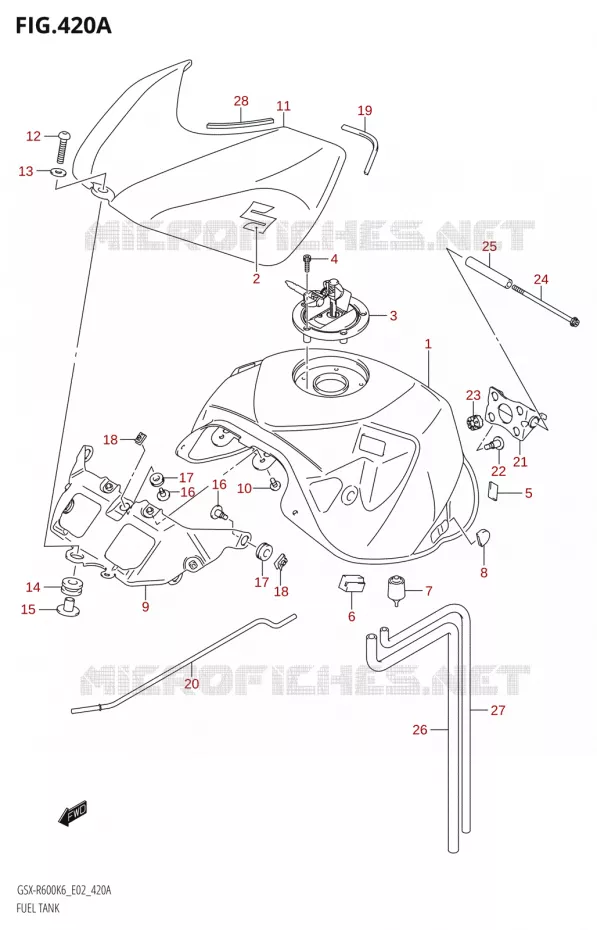 FUEL TANK (K6) Suzuki MOTO 600 GSX-R 2006  GSX-R600 K6 (E02,E19)
