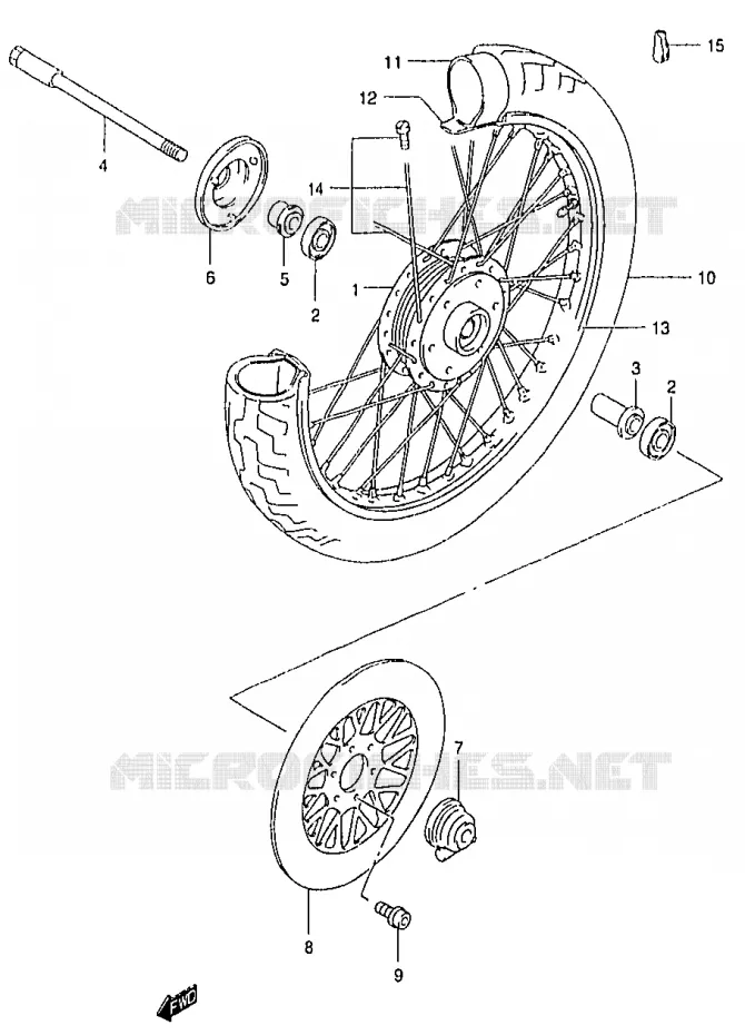 ROUE AVANT Suzuki MOTO 125 MARAUDER 1998  GZ125W(W/X/Y)