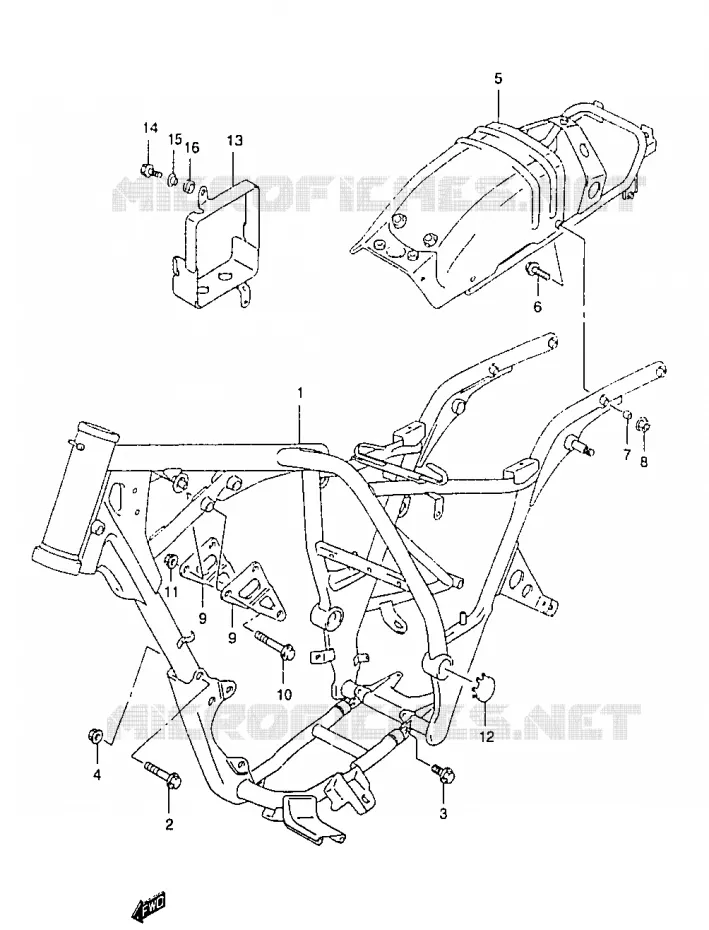 CADRE Suzuki MOTO 125 MARAUDER 2000  GZ125CY(W/X/Y)