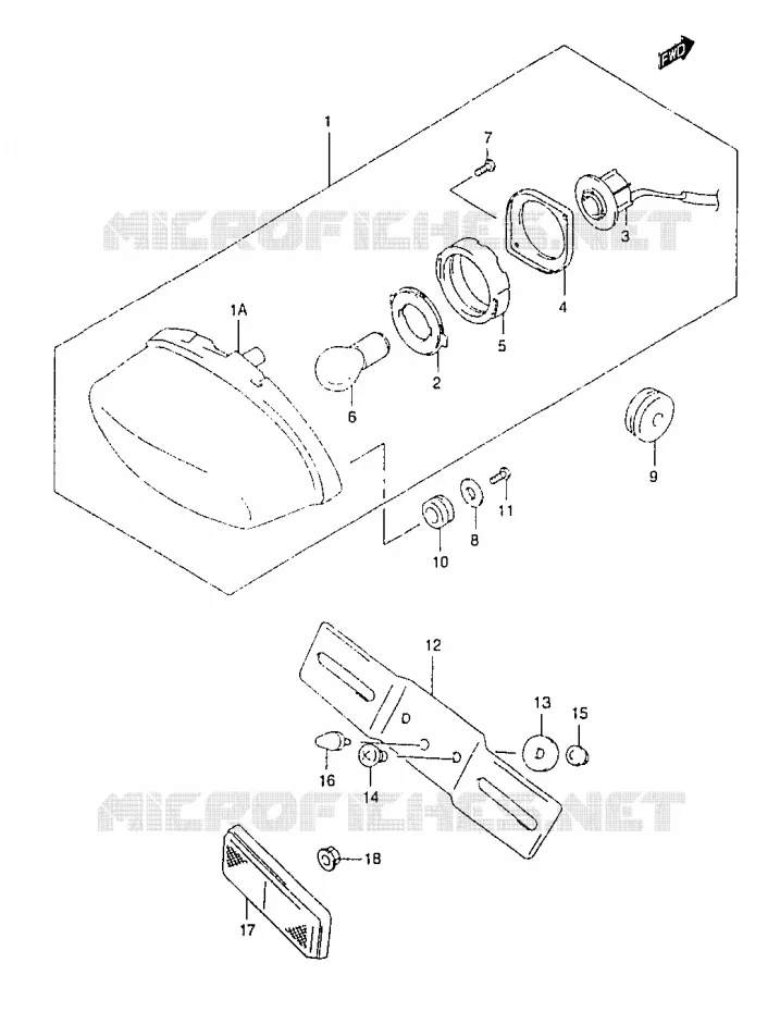 ENSEMBLE FEU ARRIERE Suzuki MOTO 125 MARAUDER 2000  GZ125CY(W/X/Y)