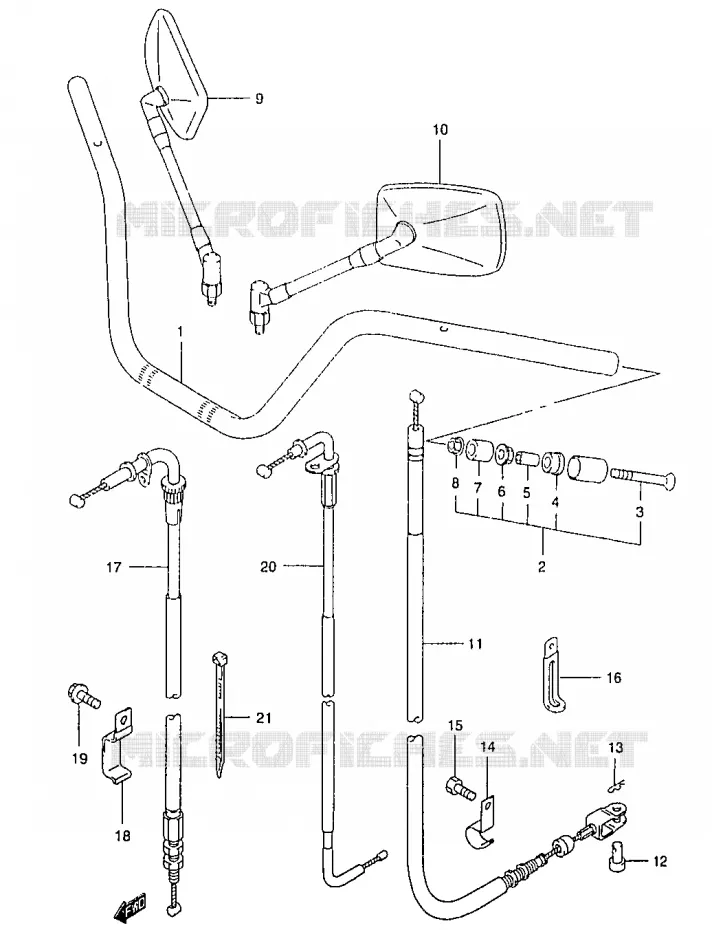 GUIDON Suzuki MOTO 125 MARAUDER 2000  GZ125UY(W/X/Y)