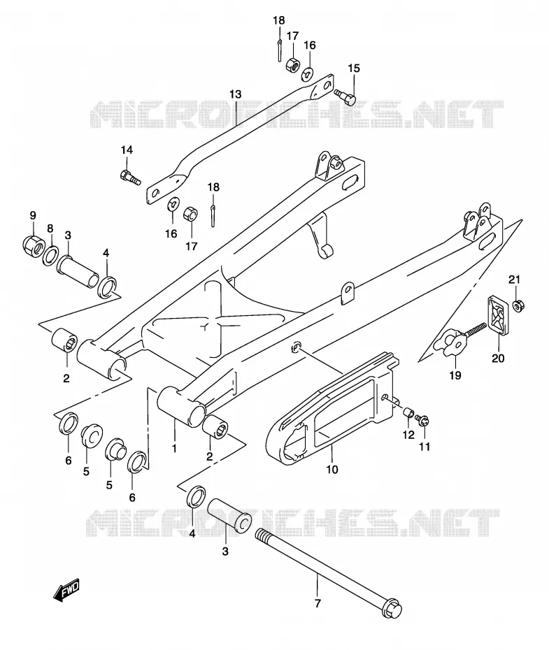 BRAS OSCILLANT ARRIERE Suzuki MOTO 125 MARAUDER 2002  GZ125K2(P19)