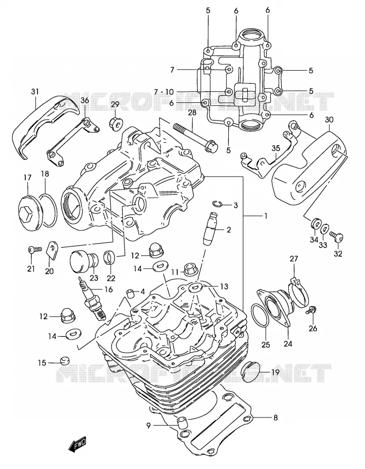 CULASSE Suzuki MOTO 125 MARAUDER 2002  GZ125K2(P19)