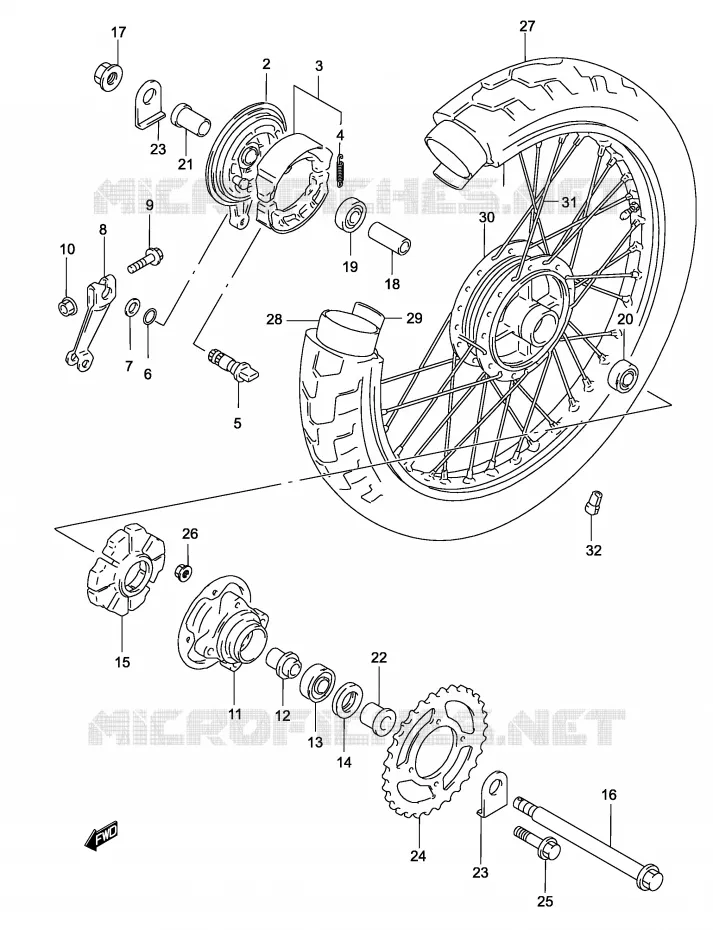 ROUE ARRIERE Suzuki MOTO 125 MARAUDER 2002  GZ125K2(P19)