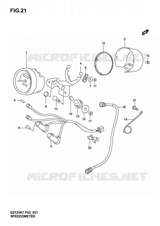 COMPTEUR (MODEL K3 /​ K4 /​ K5 /​ K6) Suzuki MOTO 125 MARAUDER 2003  GZ125K3(P02)