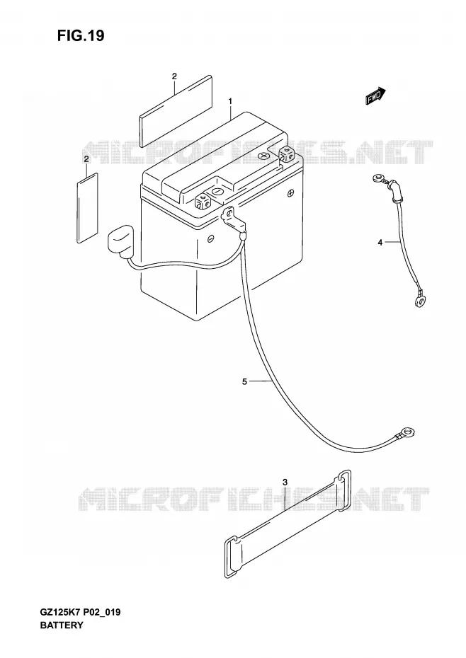 BATTERIE Suzuki MOTO 125 MARAUDER 2003  GZ125K3(P19)