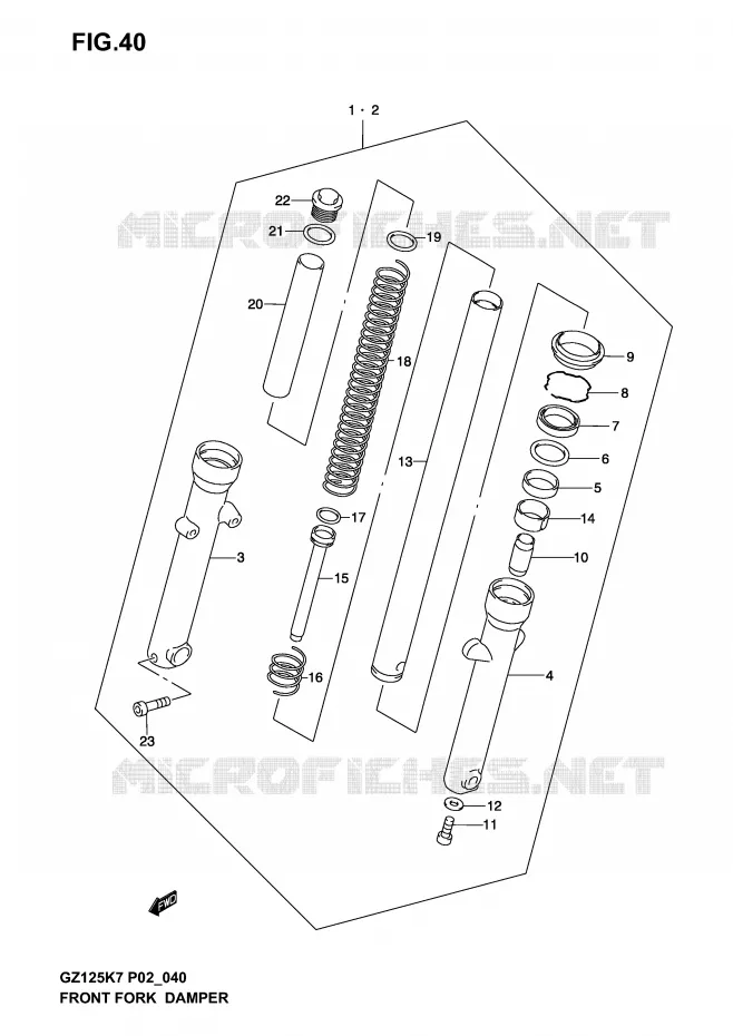 FOURCHE Suzuki MOTO 125 MARAUDER 2003  GZ125K3(P02)