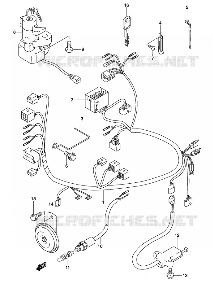FAISCEAU ELECTRIQUE Suzuki MOTO 125 MARAUDER 2003  GZ125UK3(P19)