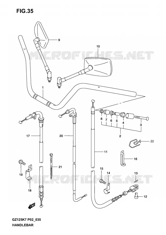 GUIDON Suzuki MOTO 125 MARAUDER 2004  GZ125K4(P02,P19)