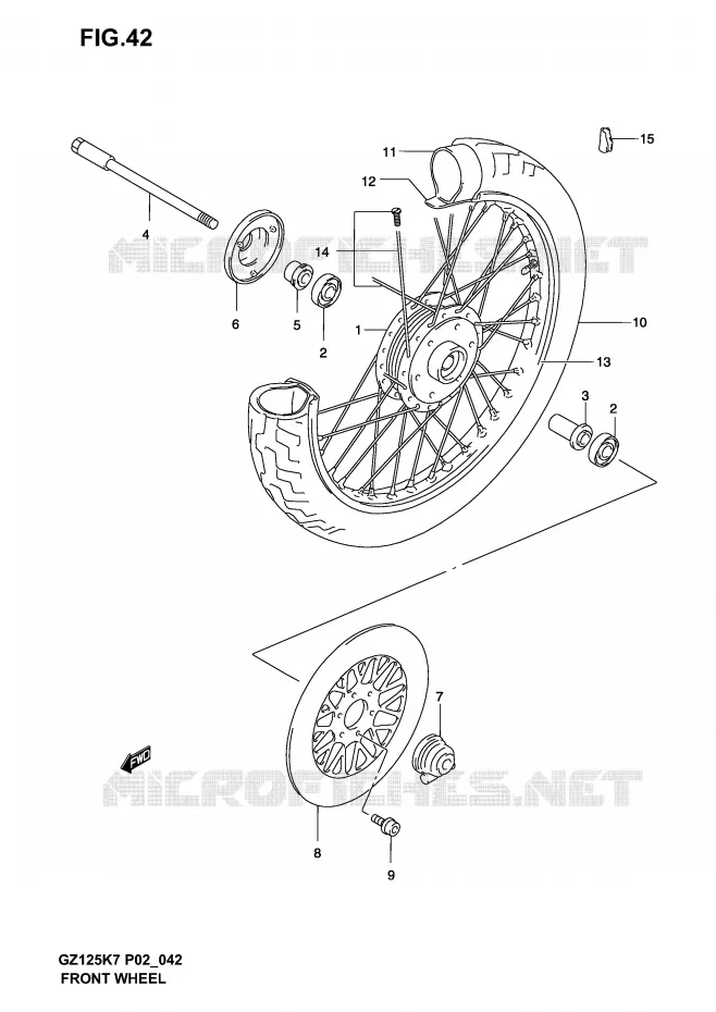 ROUE AVANT Suzuki MOTO 125 MARAUDER 2004  GZ125K4(P02,P19)