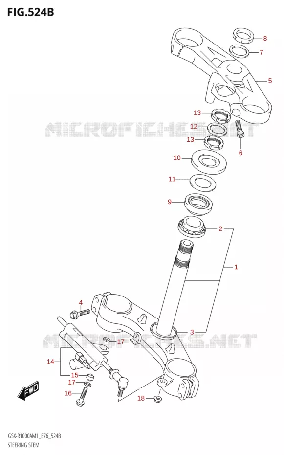 COLONNE DE DIRECTION000RA,GSX-R1000RZA) Suzuki MOTO 1000 GSX-R 2021  GSX-R1000RA M1 /​ GSX-R1000RZA M1 ( E76 ECE2 E17,22,39 )