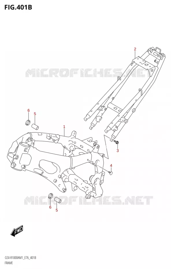 CADRE (GSX-R1000RA,GSX-R1000RZA) Suzuki MOTO 1000 GSX-R 2021  GSX-R1000RA M1 /​ GSX-R1000RZA M1 ( E76 ECE2 E17,22,39 )